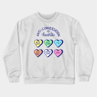 Anti-Conversation Hearts (pastel) Crewneck Sweatshirt
